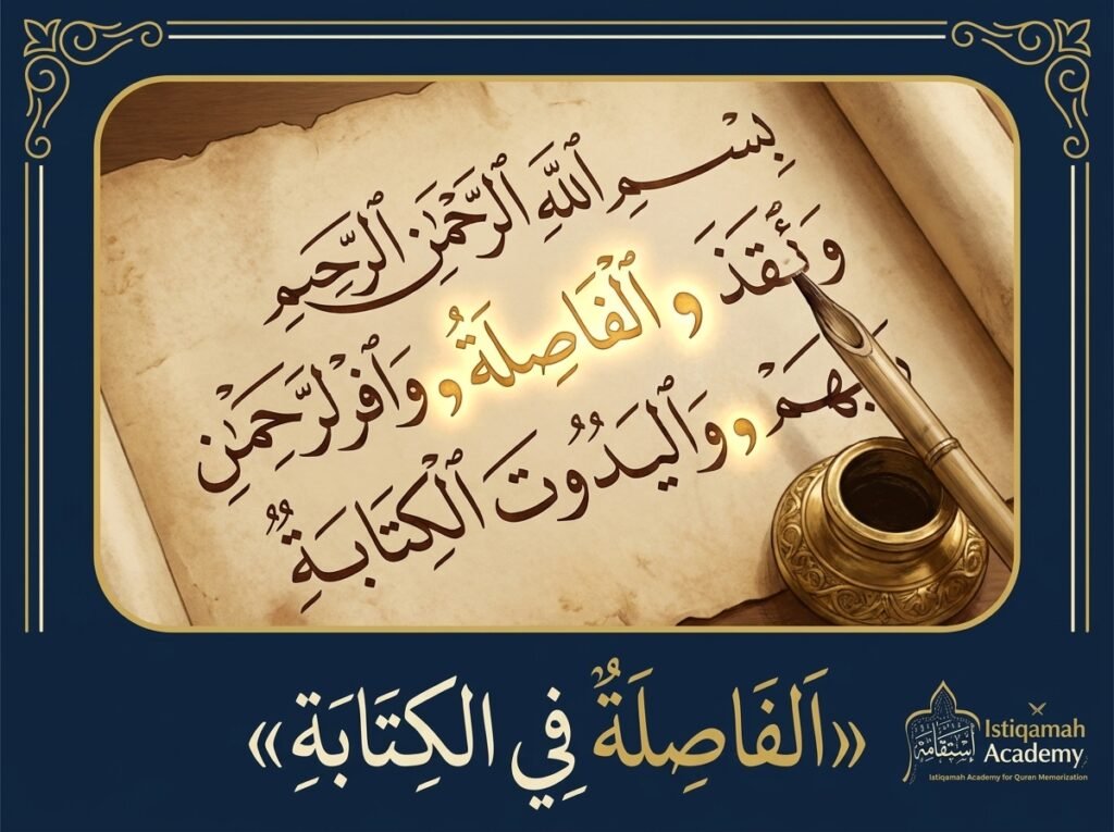 صورة تعبيرية عن الفاصلة في الكتابة العربية — أكاديمية استقامة