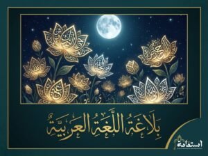 صورة تعبيرية عن بلاغة اللغة العربية وصورها البيانية — أكاديمية استقامة