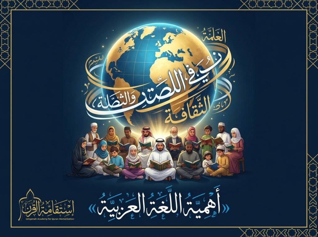 صورة تعبيرية عن أهمية اللغة العربية الدينية والثقافية — أكاديمية استقامة